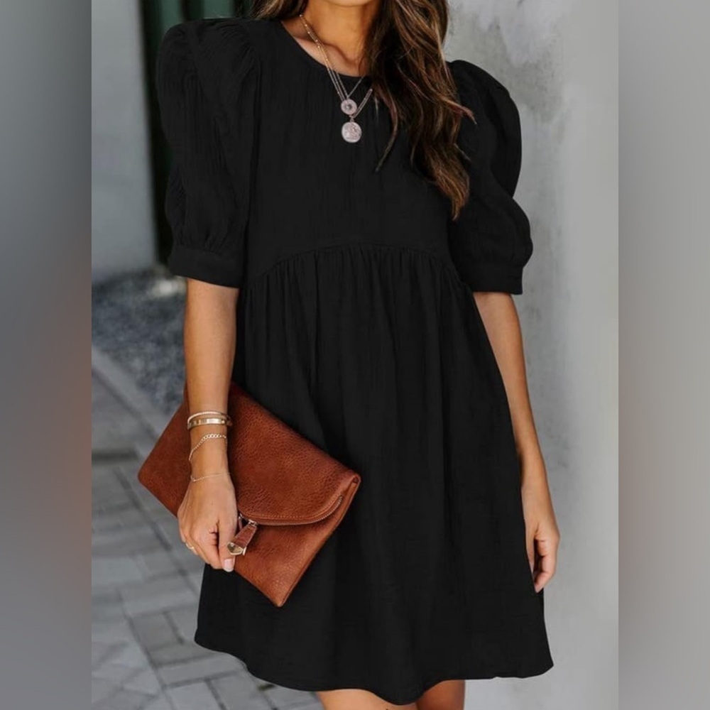 NWT 100% cotton Dokotoo Womens Empire Waist Mini Short Swing Skater Dress